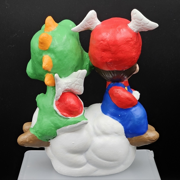 Mario and Yoshi Inspired Altered Precious Moments - OOAK - Picture 3 of 7